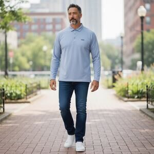 Boast Mens Light Blue Henley Pullover Shirt L
